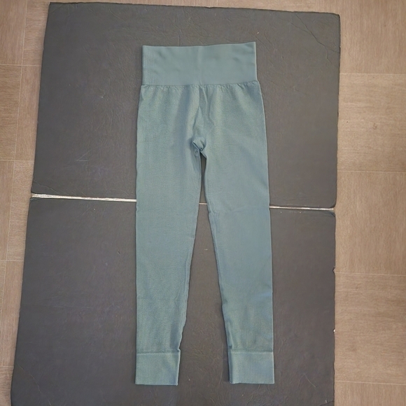 Madewell MWL Teal Green Seamless Ribbed Leggings NF342 Size XXS-XS NWT - Picture 1 of 6